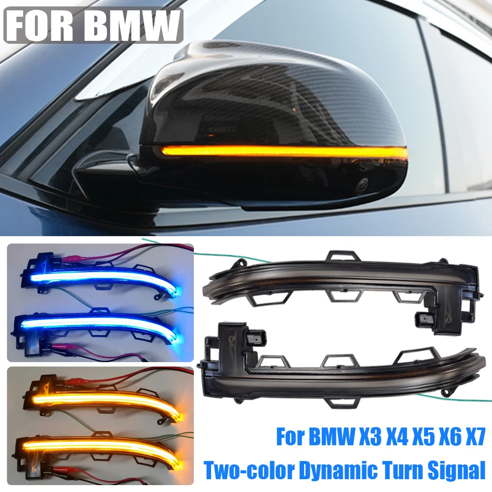 

Superb Bicolor LED Blinker Dynamic Turn Signal Light Side Rear Mirror Light For BMW X3 X4 X5 X6 X7 G01 G02 G05 G06 G07 2018-2020