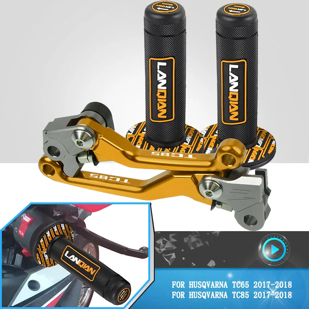

Universal Motorcycle Rubber Handlebar Grips Pit Bike Cafe Racer Brake Clutch Levers For HUSQVARNA TC65 TC85 TC 65 tc85 2017 2018