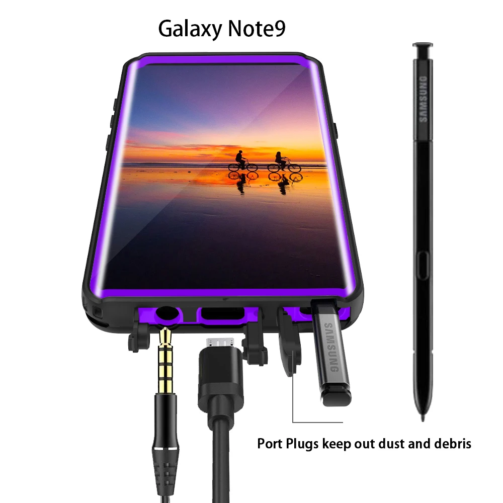 

SHELLBOX Waterproof Case For Samsung Note 9 Case DOT Series PC Full Armor Protection Shockproof Cover for Galaxy Note 9 Case