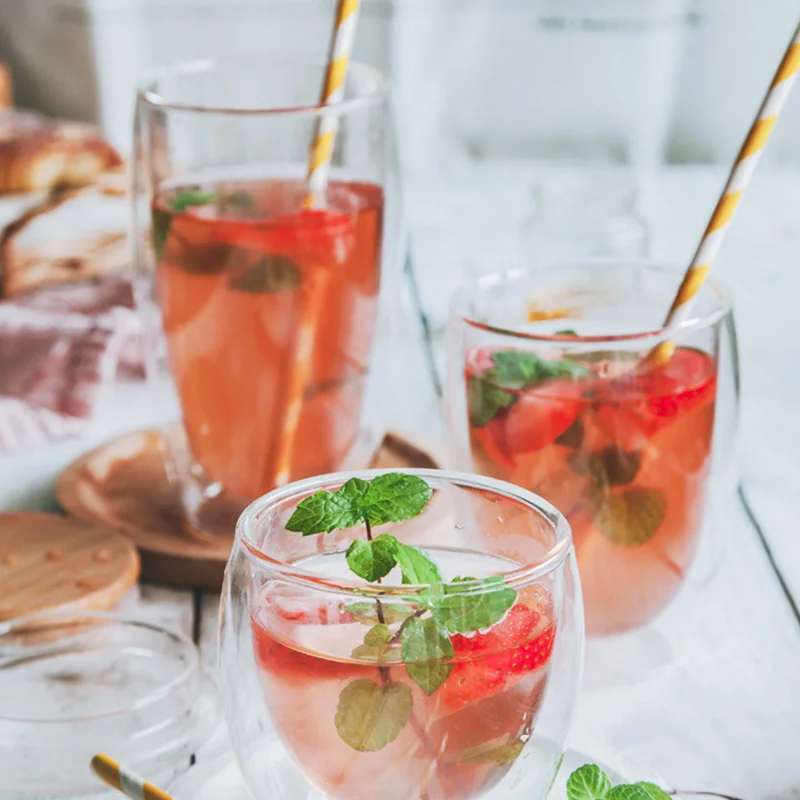 Стакан для кофе с двойными стенками прозрачная кофейная кружка ручкой изоляцией