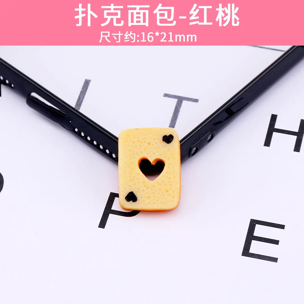 

10Pcs Mini Poker Bread Cookies Flatback Resin Cabochon DIY Hair Bows Center Accessories Scrapbooking Phone Decoration Craft