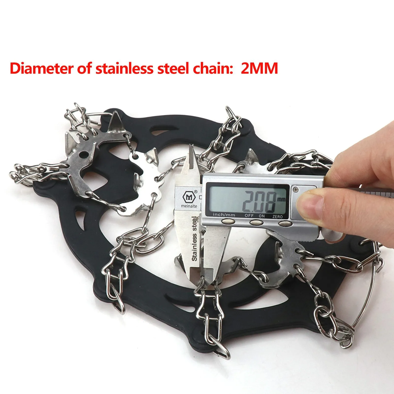 

19 Nail Mountain Climbing Crampon Outdoor Snowfield Antiskid Chain Stainless Steel Silica Gel Strengthen Studs Antiskid Shoe