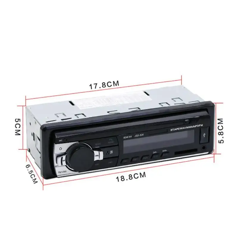 VODOOL Универсальный 1 din автомобильный Bluetooth авто MP3 плеер JSD 520C B 12V в тире стерео
