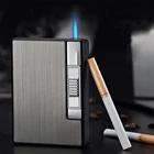 Чехол для сигарет автоматический с зажигалкой, емкость 10 шт., коробка для сигарет, металлический ветрозащитный лаковый держатель для сигарет, гаджеты для мужчин