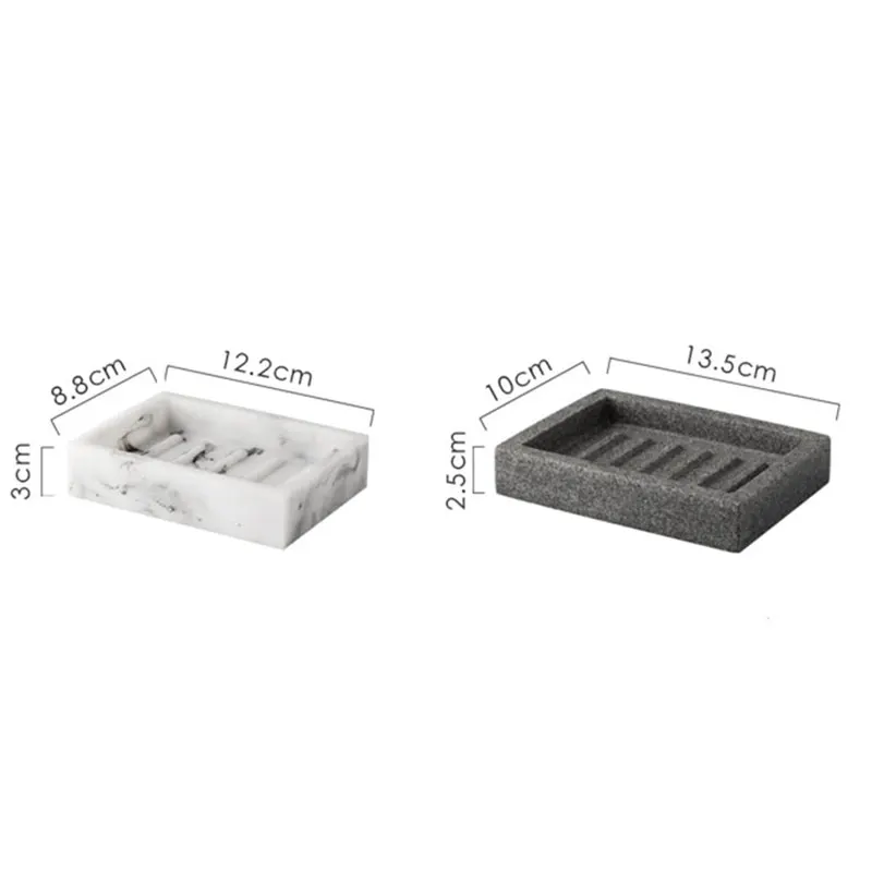 

Nordic Bathroom Accessories Imitation Marble Stripe Resin Soap Holder Storage Dish porte savon zeepbakj