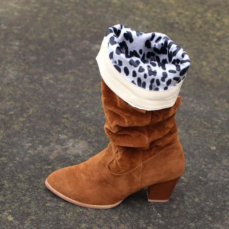 

Autumn Women's Long Shoes Ins Styles Winter Woman Botas Pointed Toe Women High Heels Fashion Western Cowboy Slip-on Boots