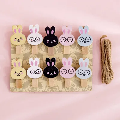 A0582 8/10/12 Pcs Mini Natural Wooden Photo Clips Christmas Snowman Duck Heart Owl shaped Clips Clothespin Craft Decoration Clips Pegs - Цвет: A0582