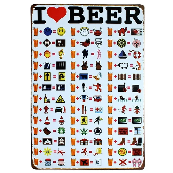 

i Love Beer Metal Sign Wall Decor ,sign Home Bar Decor ,beer Sign