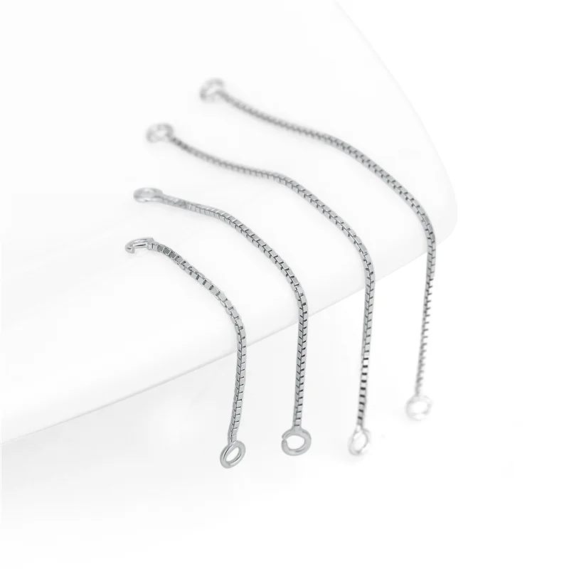1pair/Lot 925 Sterling Silver Jewelry 30 40 50MM Extended Chain Box With Rod Earring Line For DIY Jewelry Making Findings