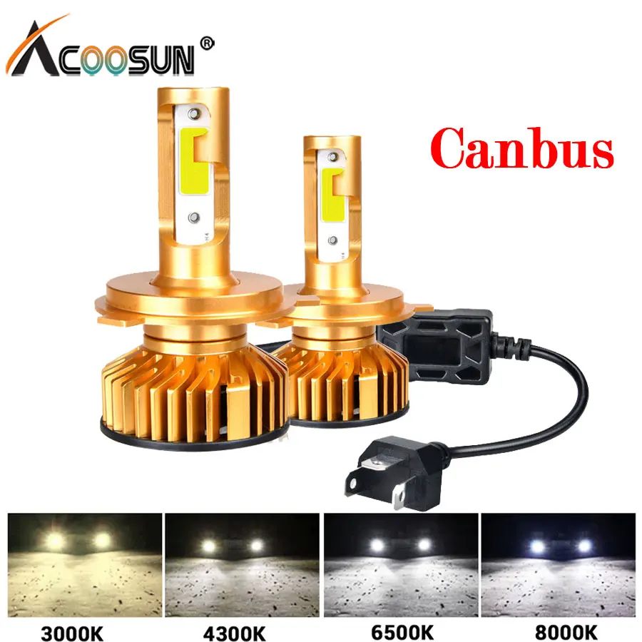 Мини Canbus лампада светодиодный H4 H7 автомобилей головной светильник 12V 6500K 10000LM 4300 К