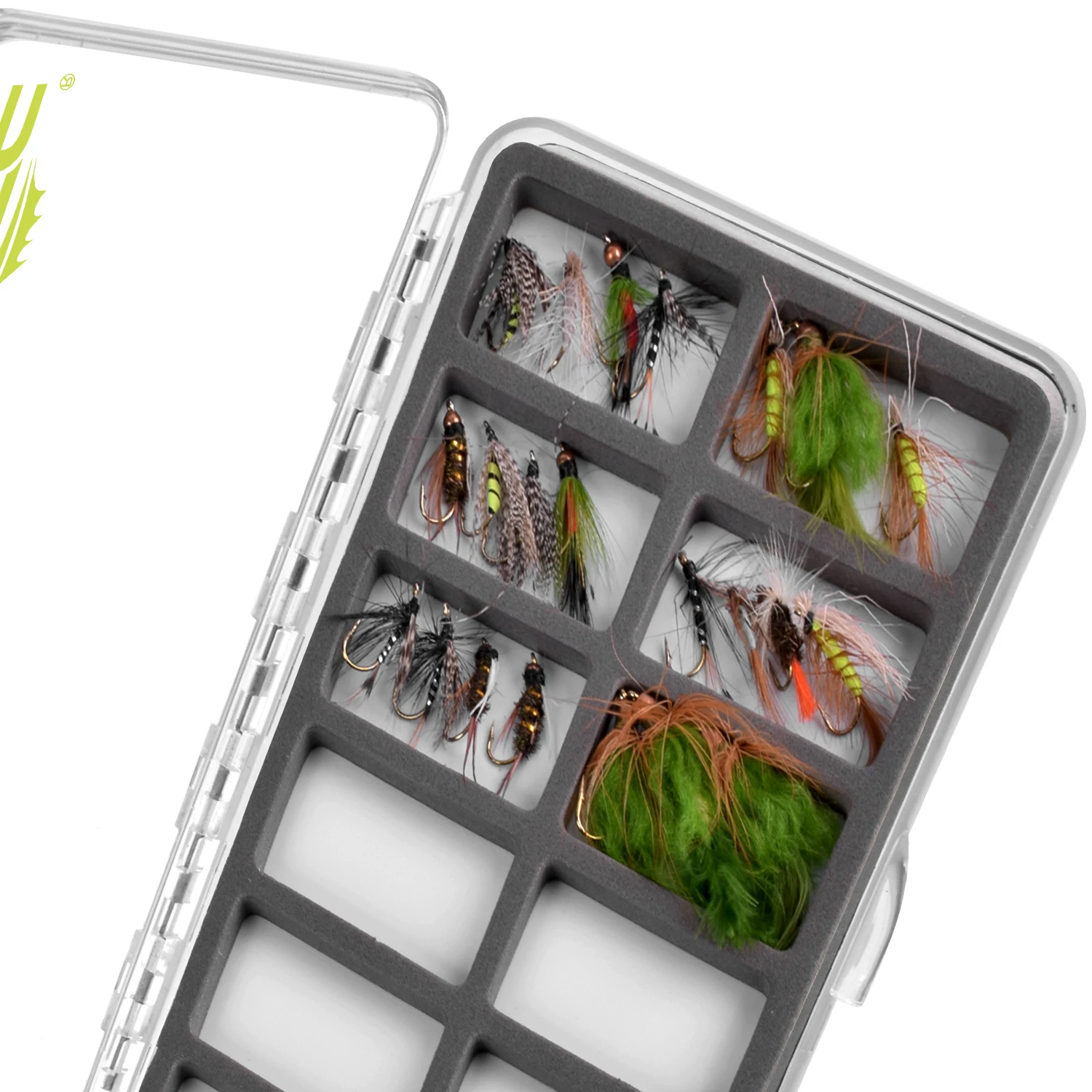 

SF Super Slim Magnet Fly Fishing Flies Box 12 Windows Hook Trout Clear