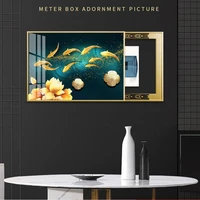 luxury meter box decorative painting modern minimalist distribution box light box weak shielding box painting free punching