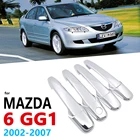 Хромированные чехлы на ручки для Mazda 6 Mazda6 Atenza GG1 2002  2007, автомобильные аксессуары, автонаклейки 2003 2004 2005 2006 1-го поколения