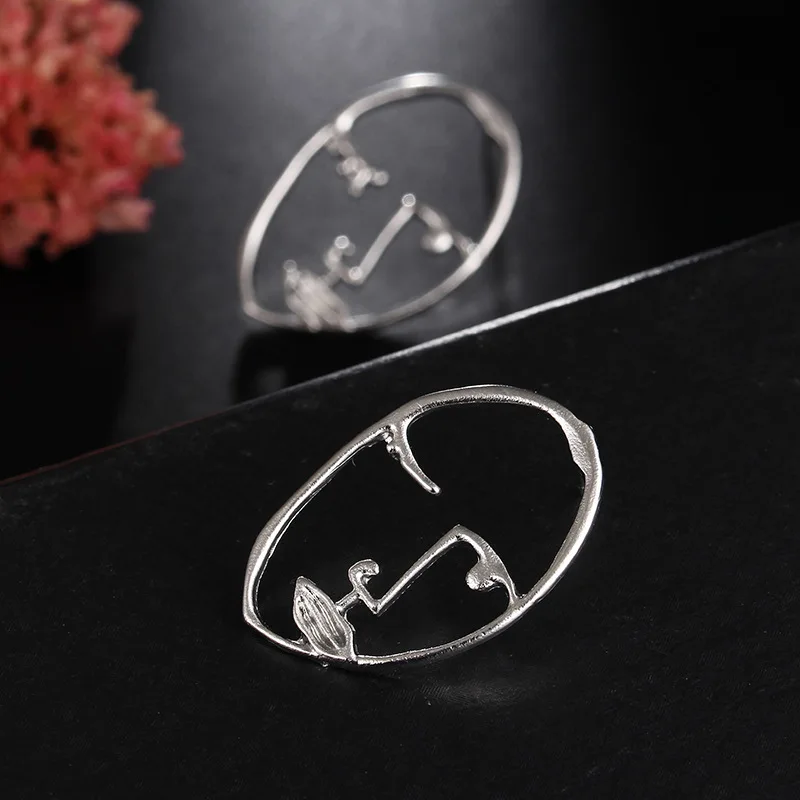 2020 New Aretes Earing And American Design Feeling Fun Irregular Earrings Exaggerated Personality Hollow Circular Alloy Stud | Украшения и