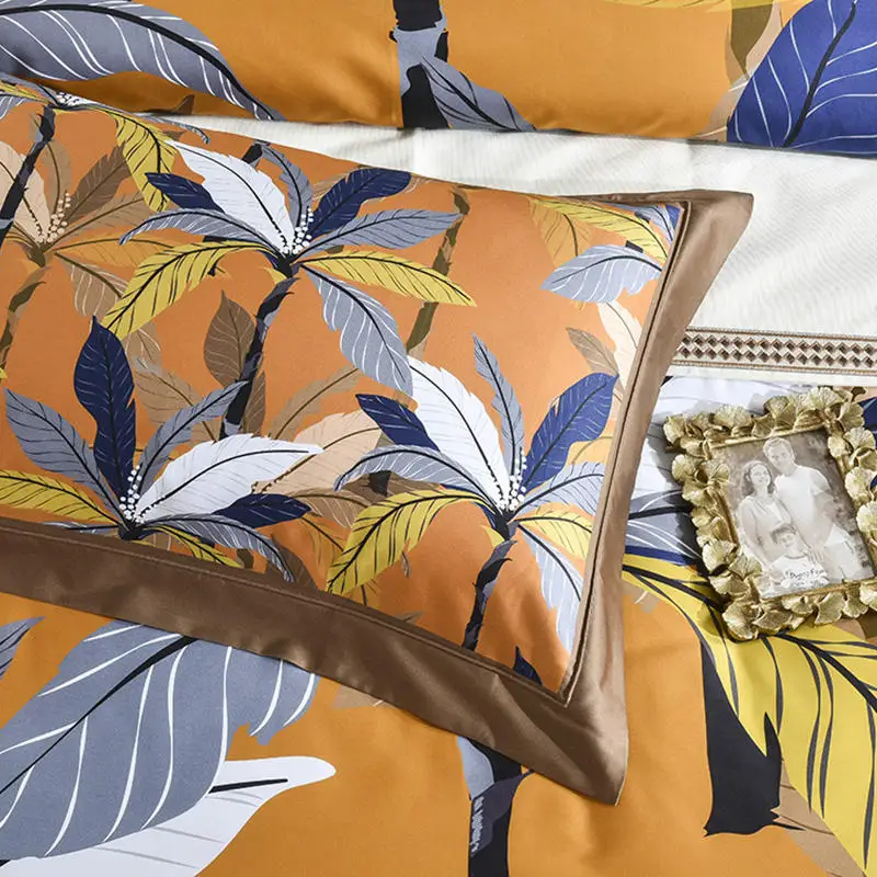 Комплект постельного белья из 100-х египетского хлопка желтое постельное белье