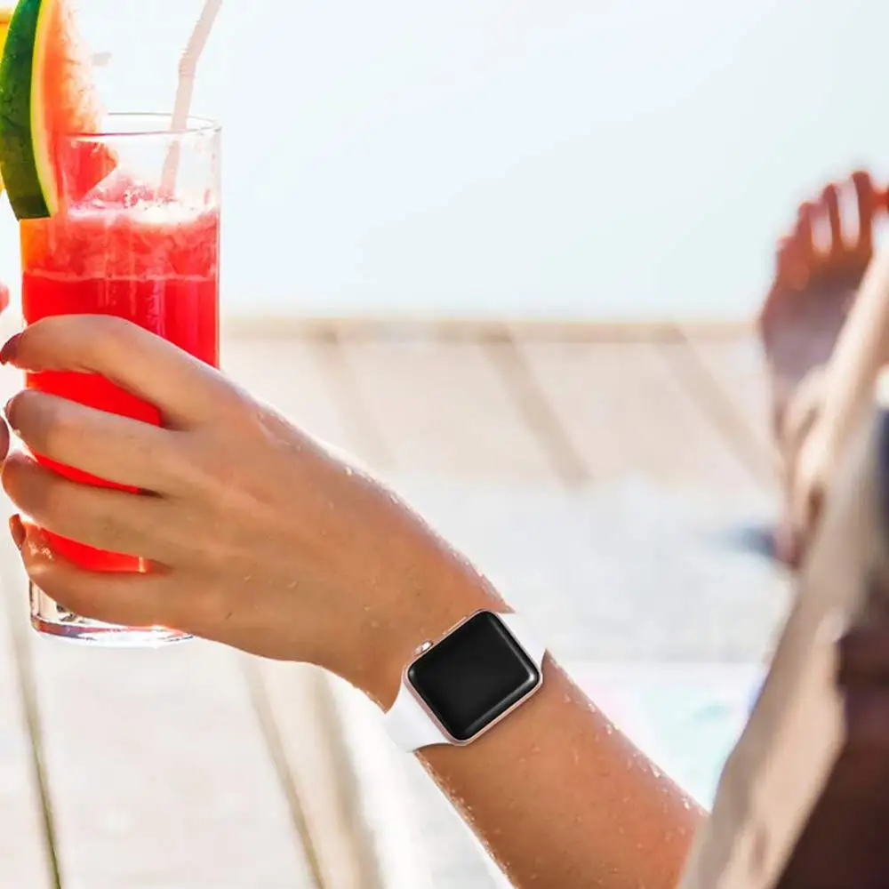 Ремешок силиконовый для Apple watch band тонкий браслет iWatch Series 4 3 se 6 7 41 45 мм 44 40 38 42 |