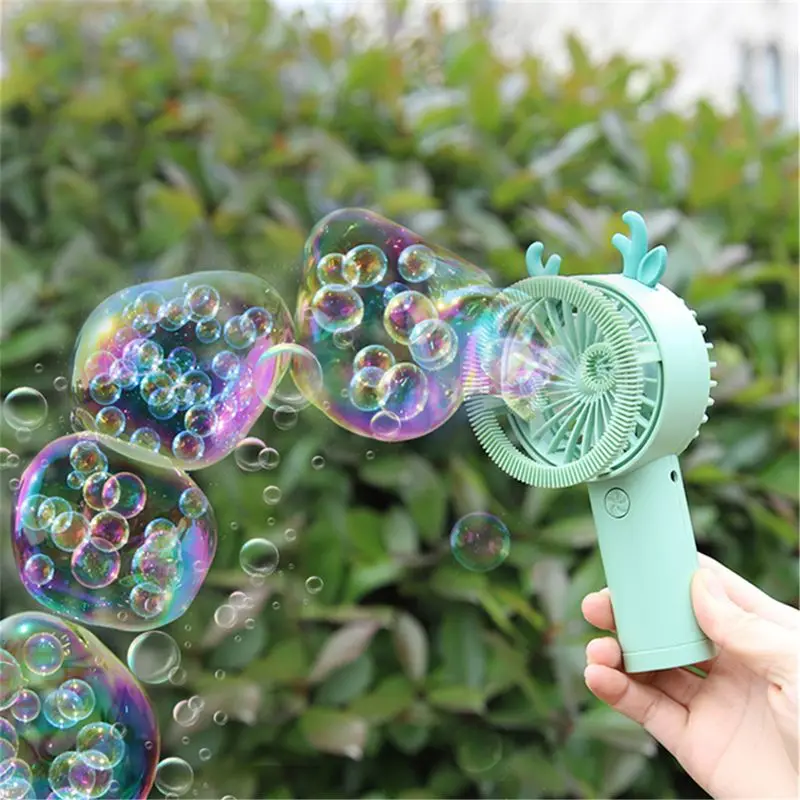 

Bubble Fan Kids Toy Summer Usb Mini Fan Bubble Machine Bubble Maker
