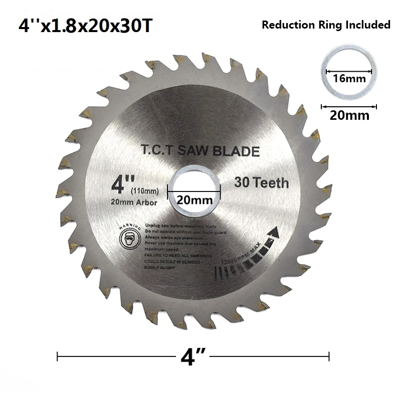 4Inch X 20mm X 30T 1 шт. 4Inchx20x1. 6 мм 30 т/40 т циркулярное пильное полотно TCT пильное полотно Woddworking режущий диск для дерева пила режущие диски - Цвет: 4Inch X 20mm X 30T