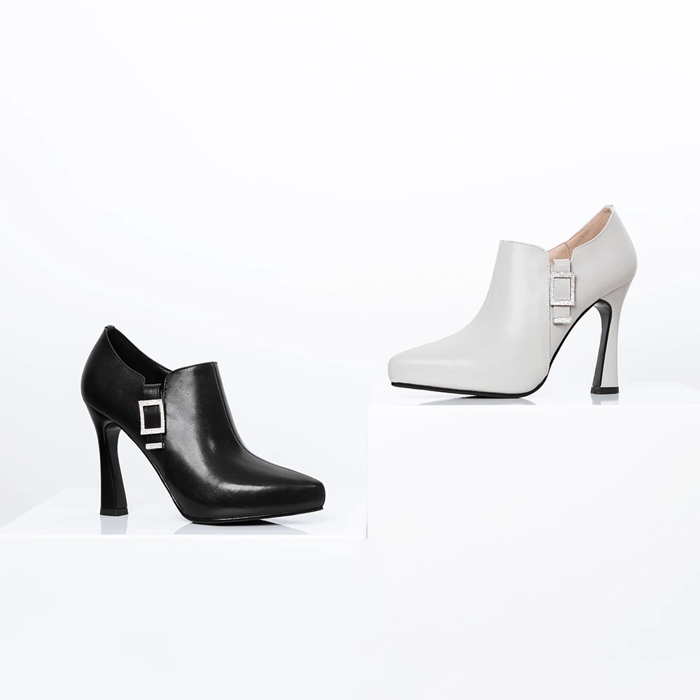 Женские туфли-лодочки на платформе и высоком каблуке Цвет черный серый Женская