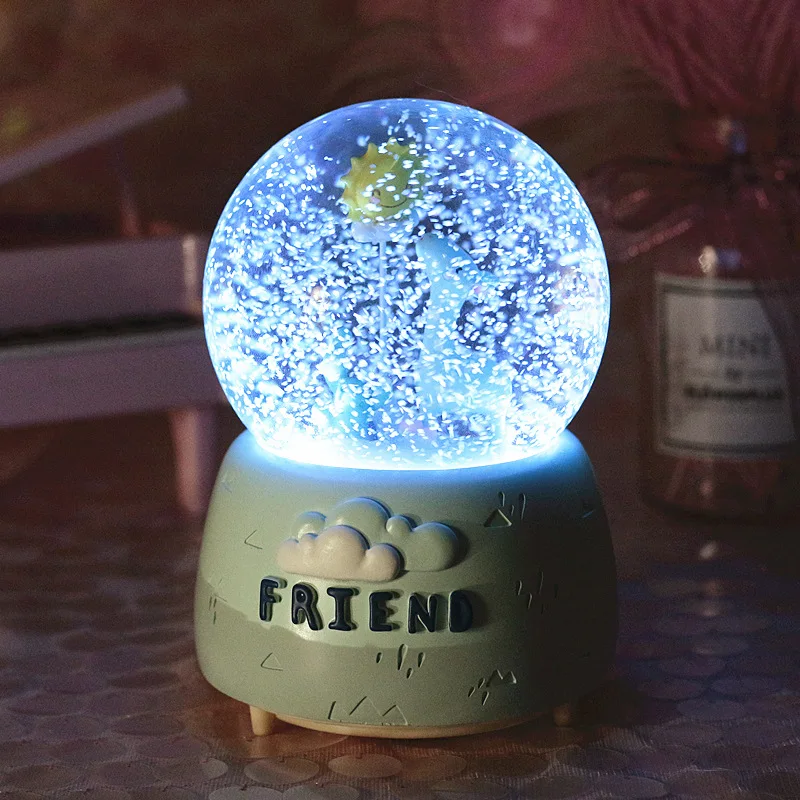 10*15.8CM Snow lighting Crystal Globes giraffe Glass Music Box Home Coffee Shop Decoration Christmas Valentine's Day Gift |
