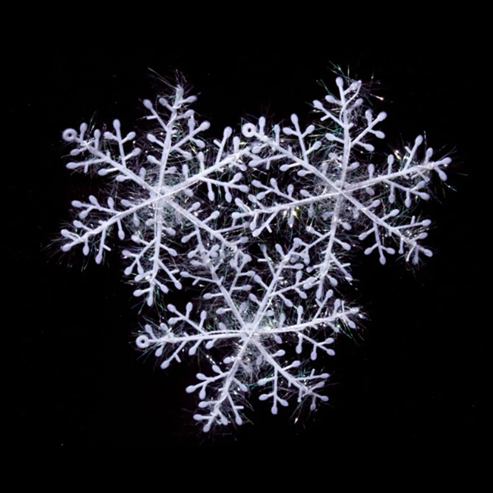 

30pcs 10cm Christmas Holiday Party White Snowflake Artificial Snow Charms Festival Ornaments Decor Bulk Christmas Delightful