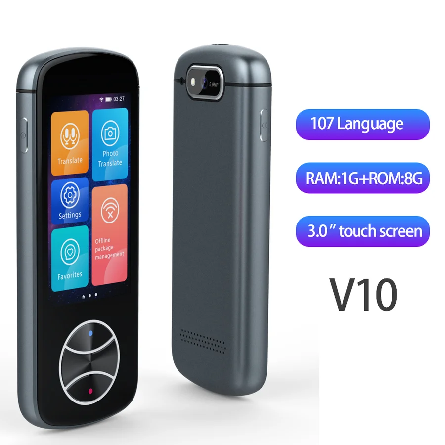 

V10 Android 8.1 Offline Instant Voice Smart Photo Translator RAM 1GB+ROM 8GB Type-c Online 107 Languages 12 Kinds Translation