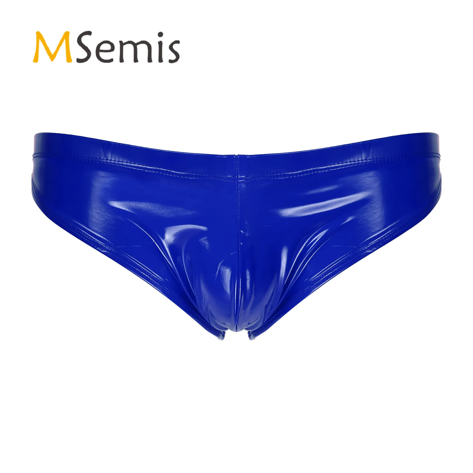 

Mens Patent Leather Briefs Jockstrap Wet Look Elastic Waistband Panties Lingerie Glossy Low Rise Night Club Underwear Underpants