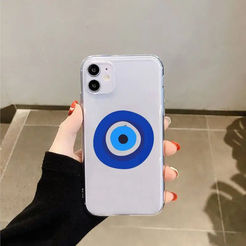 

Evil eye blue Phone Case Transparent for iPhone 11 12 mini pro XS MAX 8 7 6 6S Plus X 5S SE 2020 XR