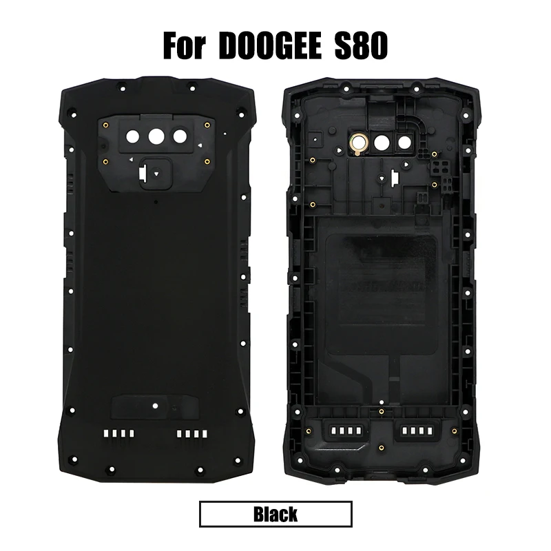Black Новинка, чехол Для DOOGEE S80, задняя крышка для батареи, чехол для смартфона, запасные аксессуары, аксессуары для телефона - Цвет: Black