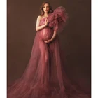 Тюлевое платье для беременных Кристин для фотосъемки выпускного платья для беременных фотореквизит цветы на одно плечо платье для фотосъемки