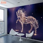 3d блестящая настенная бумага YISL с изображением бегущей лошади s 3 d настенная бумага с изображением животных настенная бумага рулон для детской гостиной домашний декор