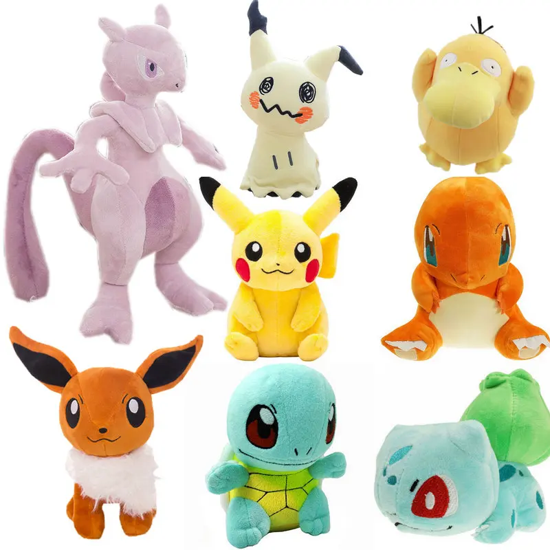 Пикачу плюшевая мягкая Аниме кукла игрушка Jigglypuff Squirtle Mewtwo Charmander Gengar Psyduck игрушки подарок фильм для детей день рождения