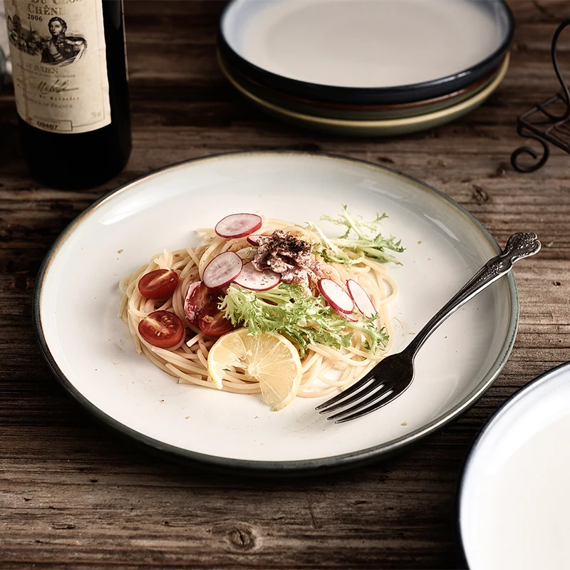 Градиентная керамическая тарелка большая для ужина ресторана блюдо стейка