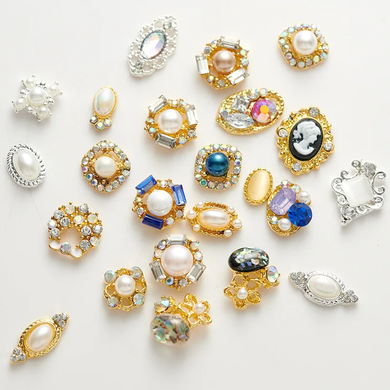 20 шт новая горячая мода металлическая окантовка круглый градиент пламя жемчуг