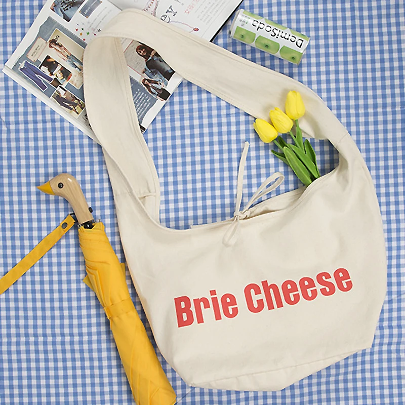 

Сумка женская холщовая, с буквенным принтом на английском языке