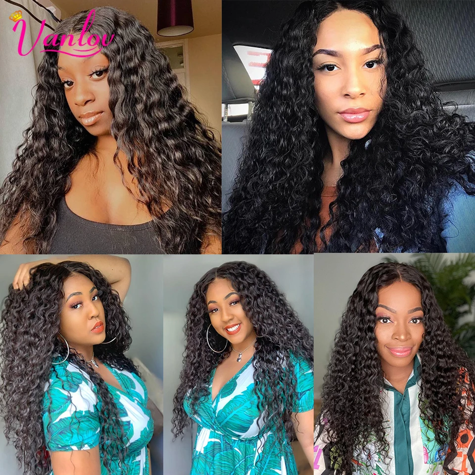 Vanlov Water Wave Bundles 100% Human Hair Brazilian Weave 1/3/4 pcs 30 inch Remy Extensions | Шиньоны и парики