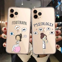 social services psychology doctors nurse soft phone case cover for iphone 11 12 pro max 6 7 8 plus xs max xr se 2020 cover funda