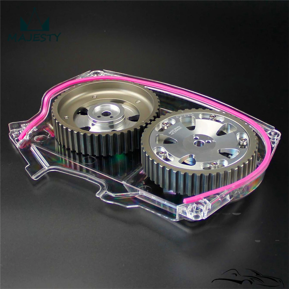 Прозрачная крышка ремня ГРМ + шкив камеры для Lancer EVO 9 IX 4G63|timing belt cover|cam pulleycam gears |
