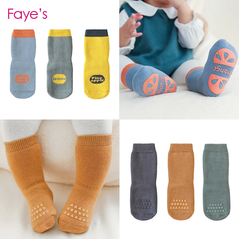 

3 Pairs/Pack 0-5T Baby Socks Sets Thick Toddler Children Socks