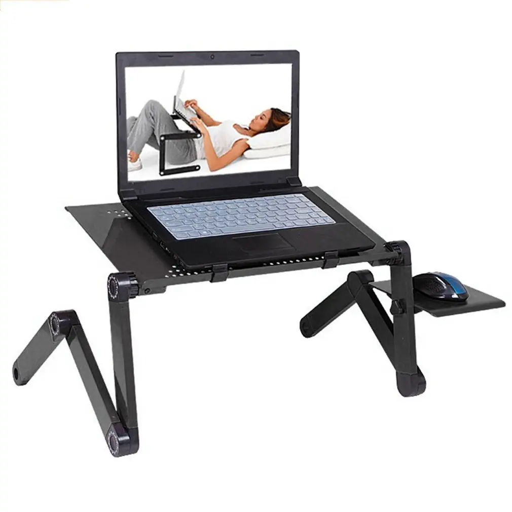 

0.48m Portable Foldable Aluminum Alloy Laptop Computer Notebook Table Stand Desk Bed Tray Enjoy Fun in Home With Fan