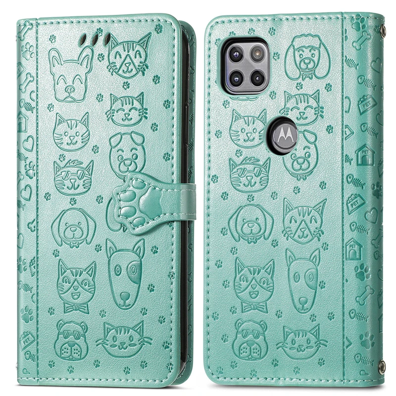 

Cat and Dog Pattern Phone Case For Motorola Moto G 5G Flip Wallet Leather Case For Motorola Moto G 5G Case For Moto G 5G Cover