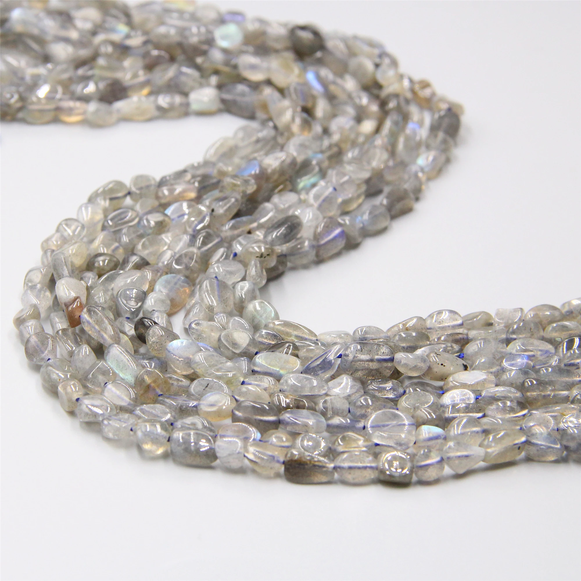 Природной произвольной формы серый гранит камень лабрадорит свободные бусины