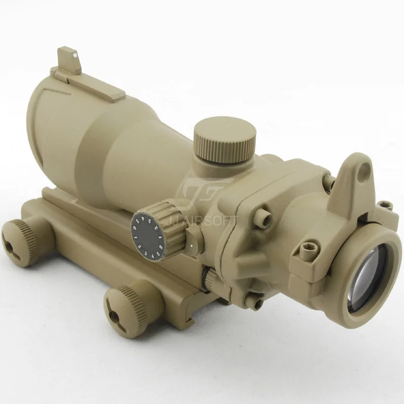 JJ страйкбол ACOG Стиль 4x32 прицел красный/зеленый сетка (черный/коричневый) полная