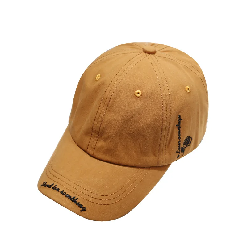 Curved Eaves Baseball Cap Alphabet Rose Embroidery Pattern Hip Hop Wild Caps Solid Color Men's Outdoor Casual Spring Autumn Hat