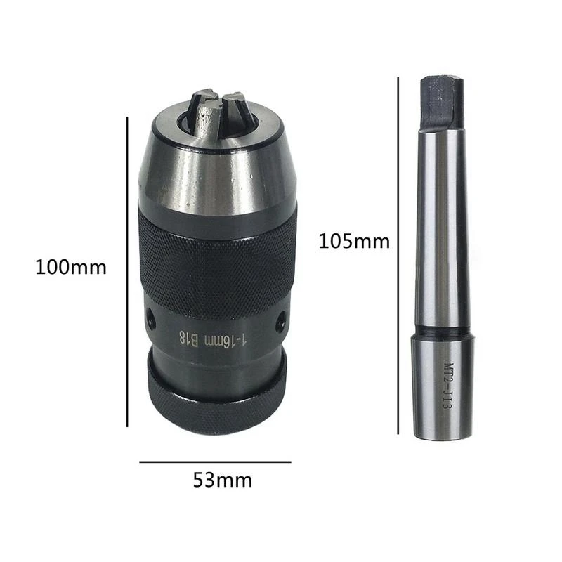 

Self Tighten Automatic Locking Keyless Drill Chuck With Handle Mk2-16Mm-B18/Mt2-16Mm-B18 Morse Taper Shank