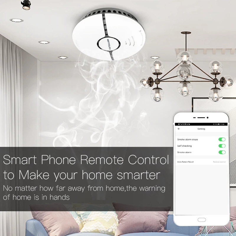 Смарт-детектор дыма с Wi-Fi и датчиком |
