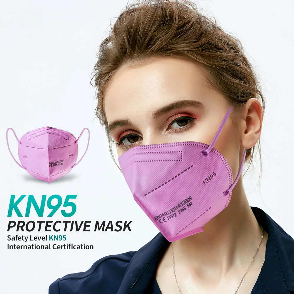 Черный/синий/розовый kn95 mascarillas FFP2 маски CE 5 слойный чехол 95% фильтр Безопасность