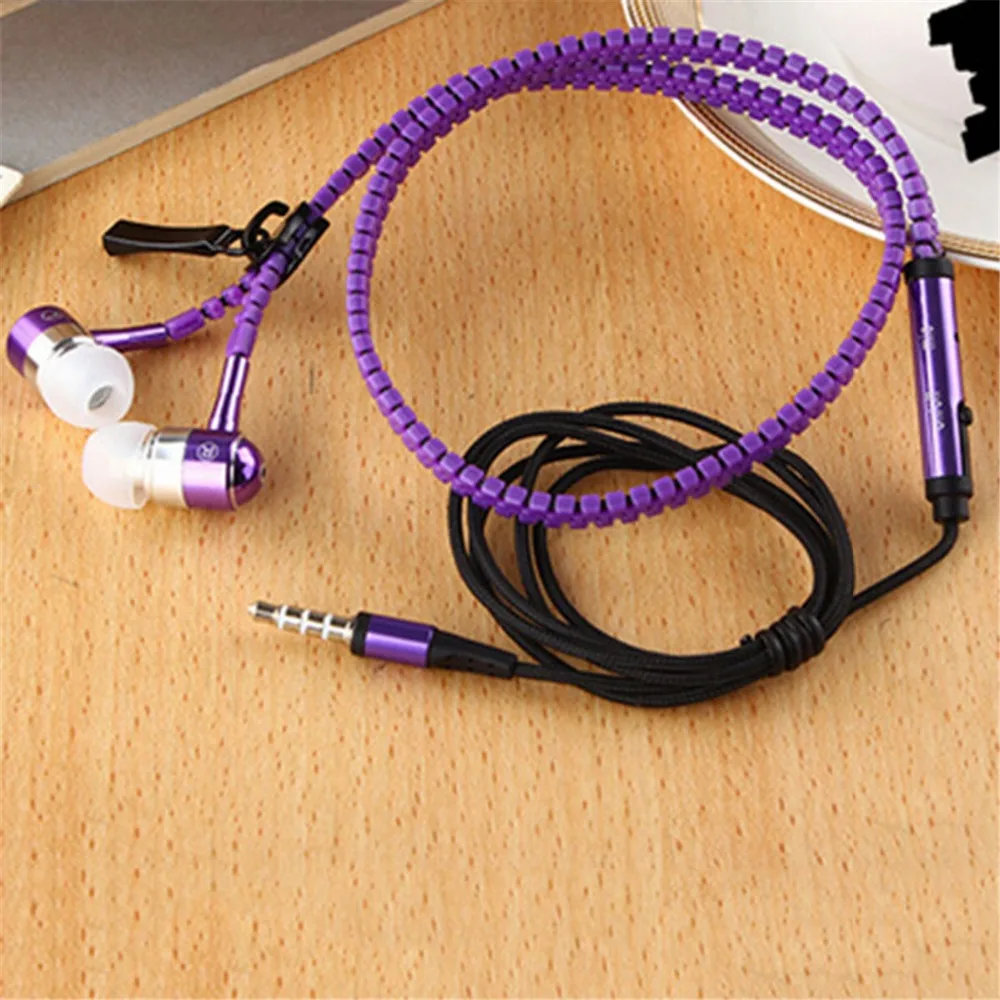 JRGK металлические наушники на молнии с разъемом AUX 3 5 мм Спортивные Универсальные