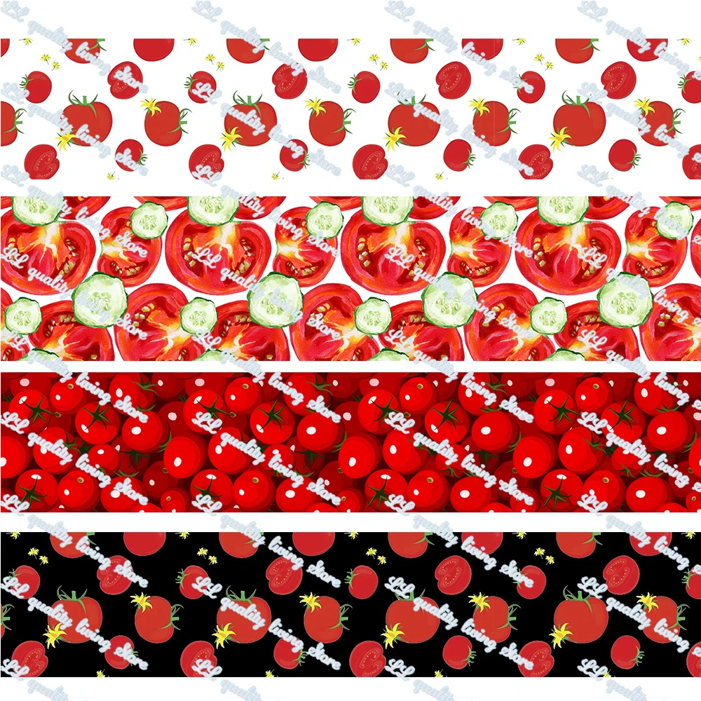 

16-75 мм мультфильм томатного печатная корсажная лента 50 ярдов/рулон ленты одежда Подарочная выпечка аксессуары для обертывания Hairbow головка