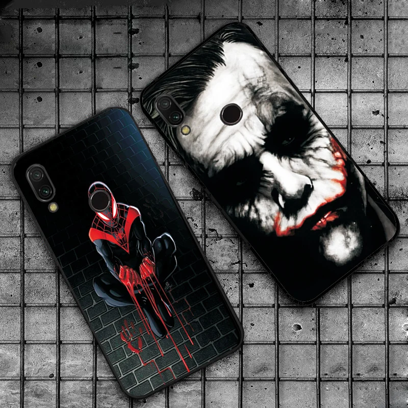 Черный ТПУ чехол для телефона Marvel для Xiaomi Redmi Note 7 6 8 Pro Чехол для Xiaomi Redmi 5 Plus задняя крышка Fundas Redmi 6A 7A 5A чехол